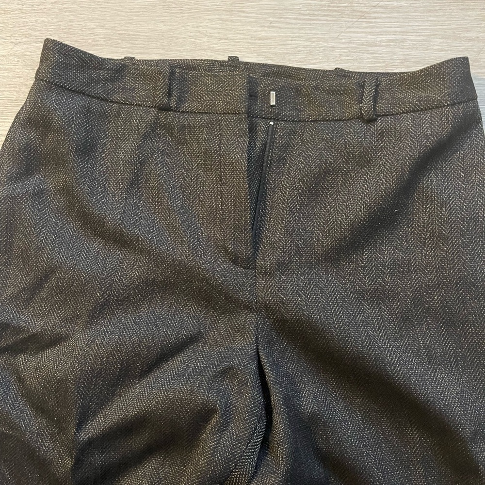 Anne Klein Black Herringbone Trousers